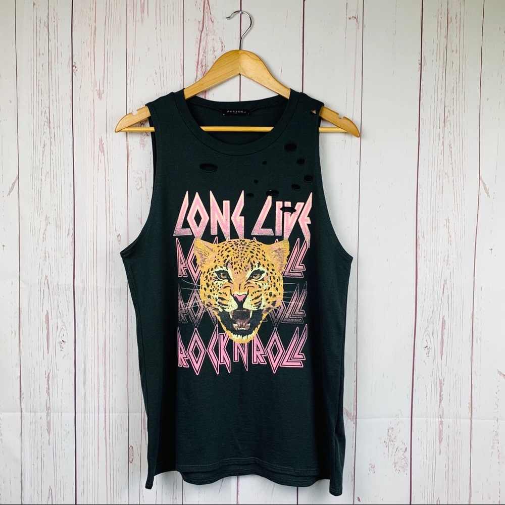 Long Live Rock N Roll Distressed Graphic Tee NWT - Picture 2 of 6